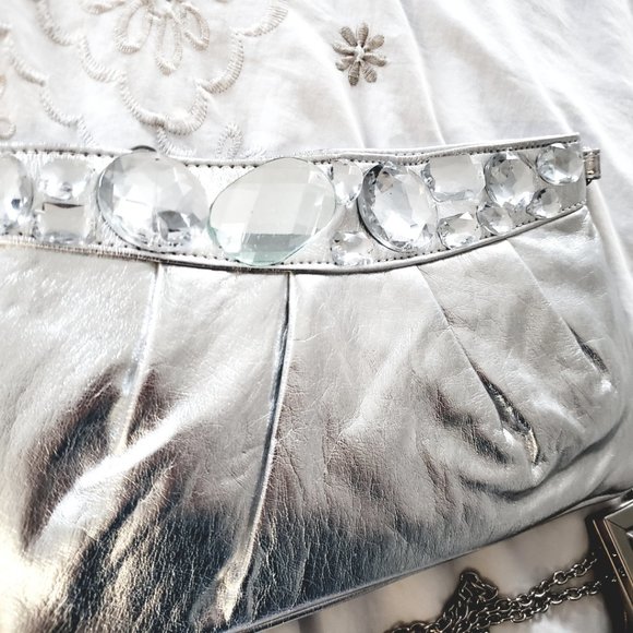 Wedding season 💞👰Rinaldi EuC grey clutch purse with bonus - Picture 4 of 7